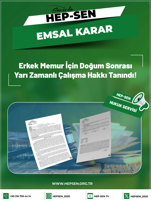 Erkek Memur İçin Doğum Sonrası Yarı Zamanlı Çalışma Hakkı Tanındı